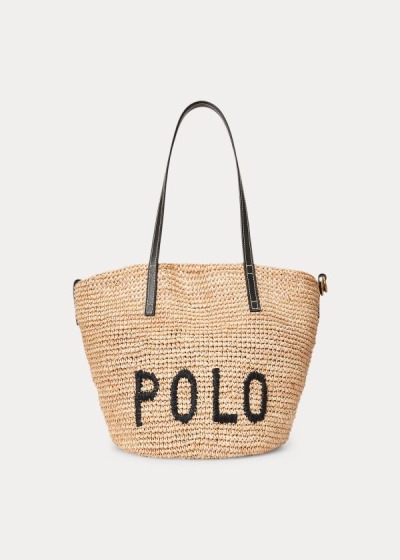 Women's Polo Ralph Lauren Raffia Medium Tote Bags | 097256FBA